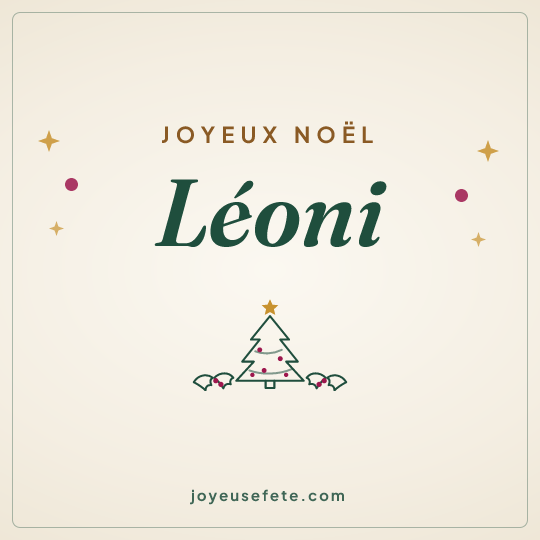 Image carrée « Joyeux Noël Léoni » pour WhatsApp