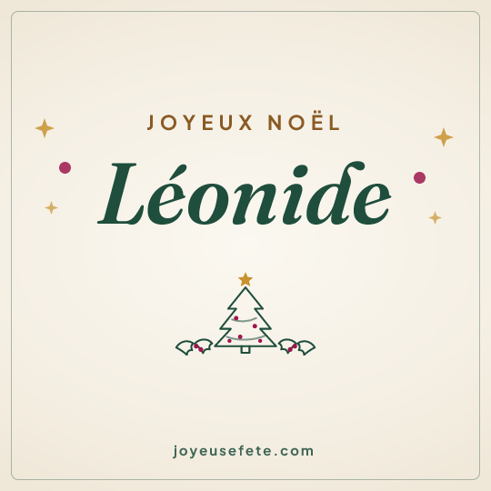 Image carrée « Joyeux Noël Leonide » pour WhatsApp