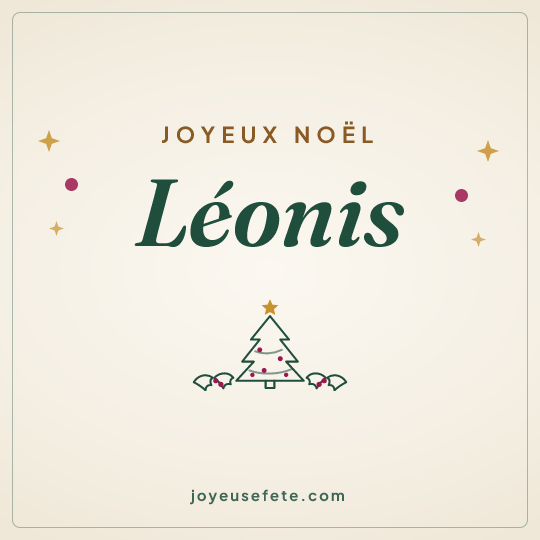 Image carrée « Joyeux Noël Léonis » pour WhatsApp