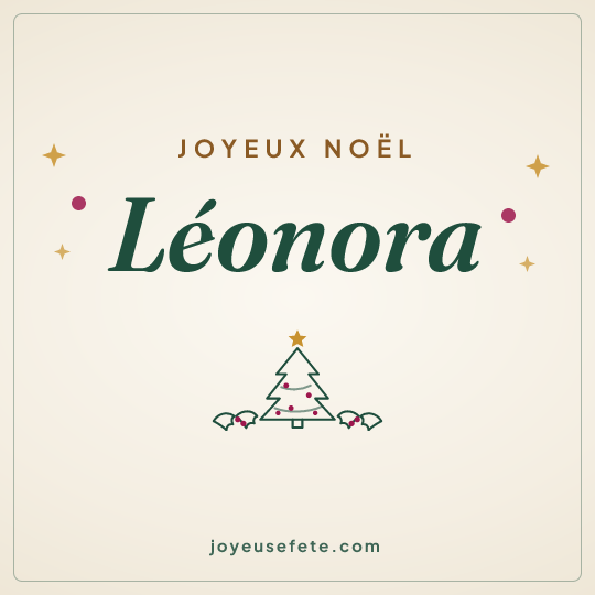 Image carrée « Joyeux Noël Léonora » pour WhatsApp