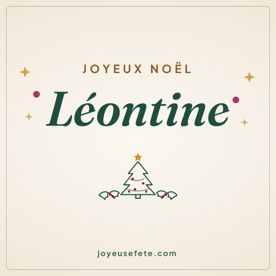 Image carrée « Joyeux Noël Léontine » pour WhatsApp