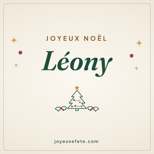 Image carrée « Joyeux Noël Léony » pour WhatsApp