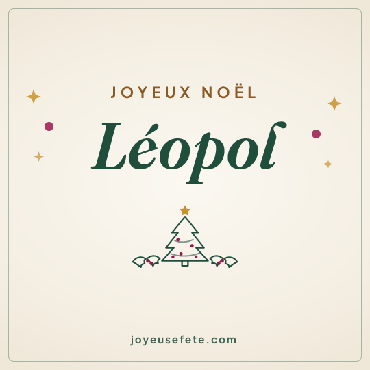 Image carrée « Joyeux Noël Léopol » pour WhatsApp