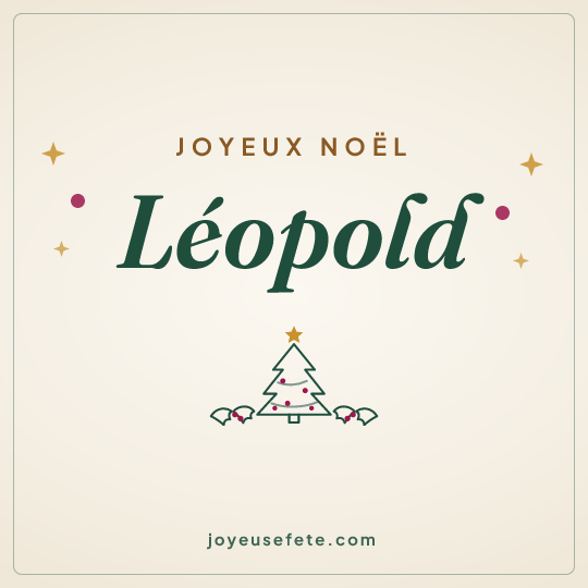 Image carrée « Joyeux Noël Léopold » pour WhatsApp