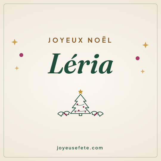 Image carrée « Joyeux Noël Léria » pour WhatsApp