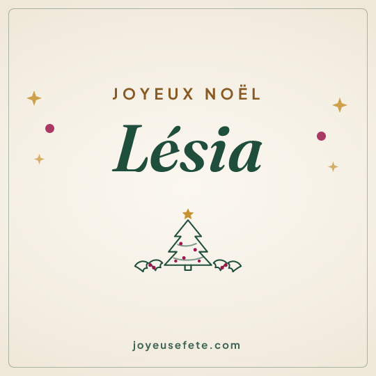 Image carrée « Joyeux Noël Lésia » pour WhatsApp