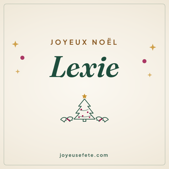 Image carrée « Joyeux Noël Lexie » pour WhatsApp