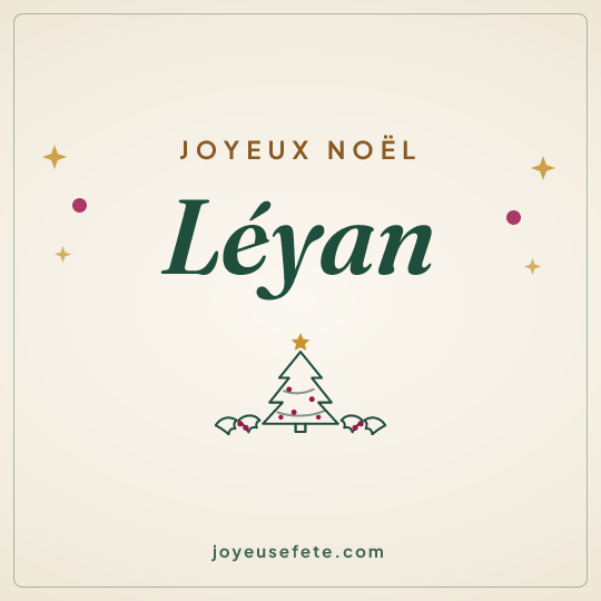 Image carrée « Joyeux Noël Léyan » pour WhatsApp