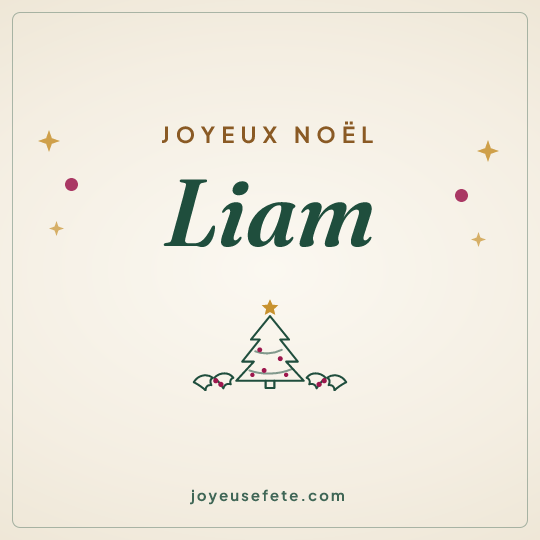 Image carrée « Joyeux Noël Liam » pour WhatsApp