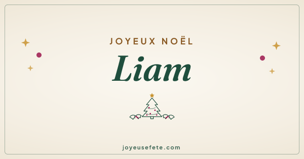 Image « Joyeux Noël Liam » au format large