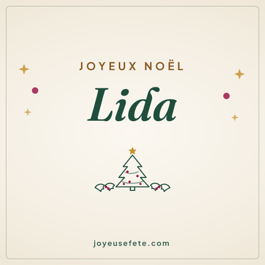Image carrée « Joyeux Noël Lida » pour WhatsApp