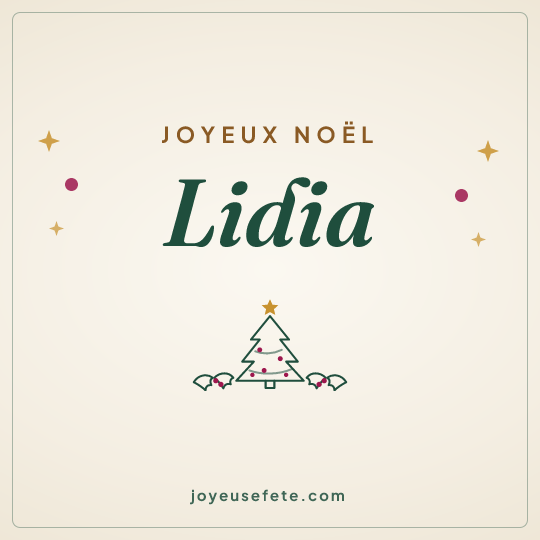 Image carrée « Joyeux Noël Lidia » pour WhatsApp