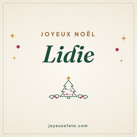 Image carrée « Joyeux Noël Lidie » pour WhatsApp