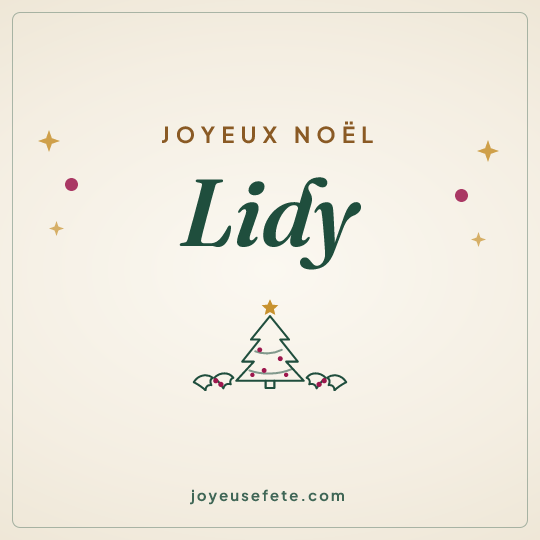 Image carrée « Joyeux Noël Lidy » pour WhatsApp