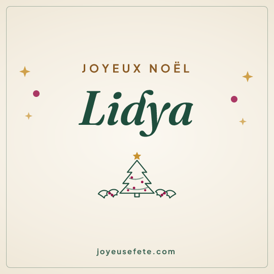 Image carrée « Joyeux Noël Lidya » pour WhatsApp