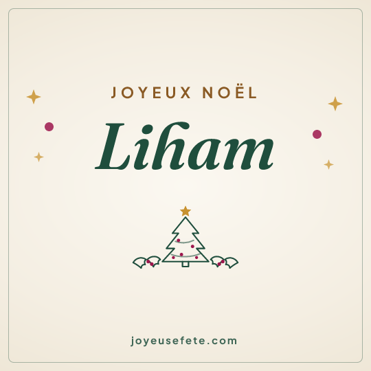 Image carrée « Joyeux Noël Liham » pour WhatsApp