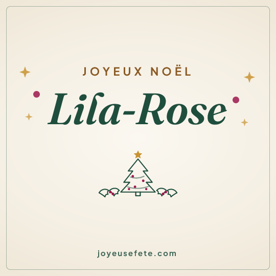 Image carrée « Joyeux Noël Lila-Rose » pour WhatsApp