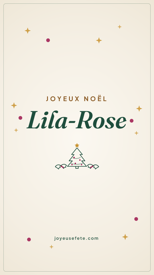 Image « Joyeux Noël Lila-Rose » au format story