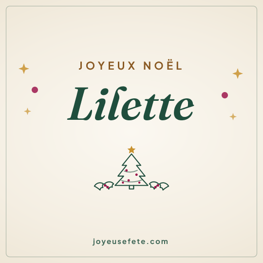 Image carrée « Joyeux Noël Lilette » pour WhatsApp
