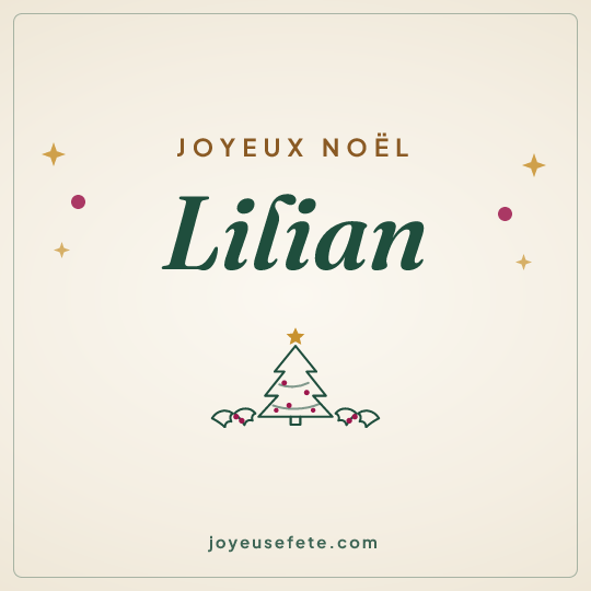 Image carrée « Joyeux Noël Lilian » pour WhatsApp