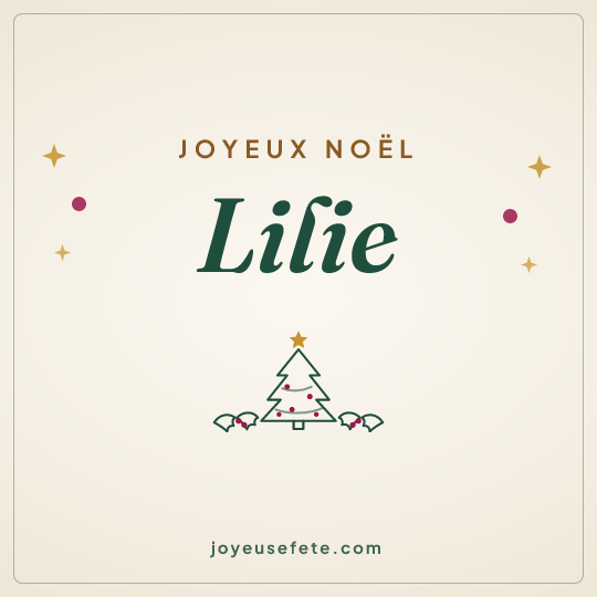 Image carrée « Joyeux Noël Lilie » pour WhatsApp