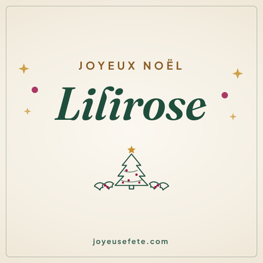 Image carrée « Joyeux Noël Lilirose » pour WhatsApp