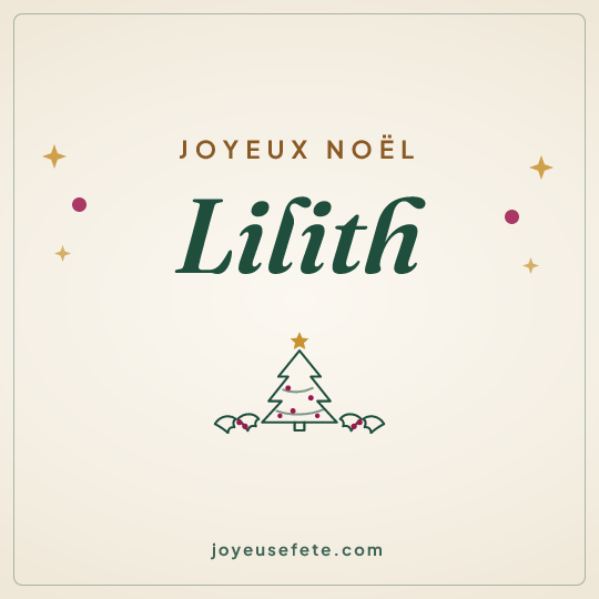 Image carrée « Joyeux Noël Lilith » pour WhatsApp