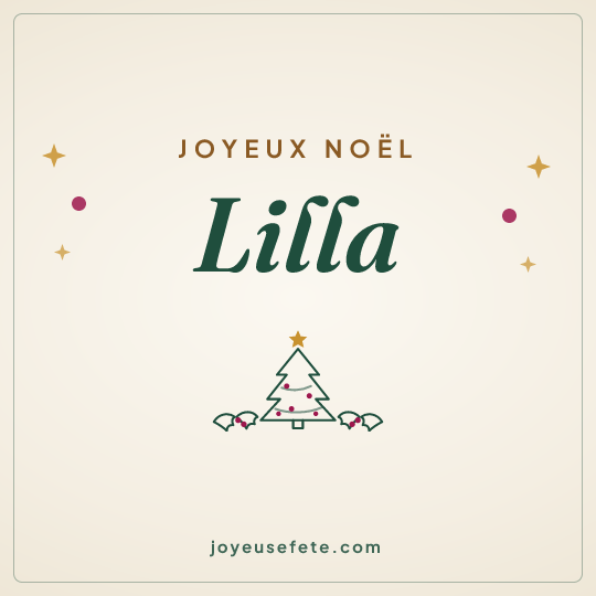 Image carrée « Joyeux Noël Lilla » pour WhatsApp