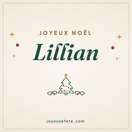 Image carrée « Joyeux Noël Lillian » pour WhatsApp