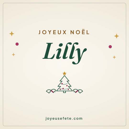 Image carrée « Joyeux Noël Lilly » pour WhatsApp