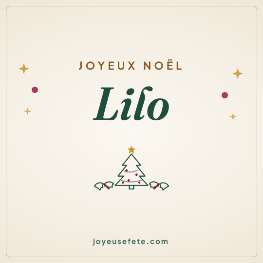 Image carrée « Joyeux Noël Lilo » pour WhatsApp