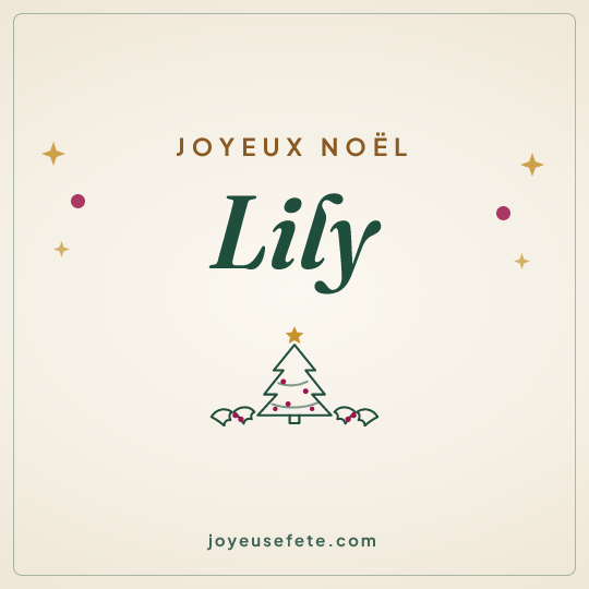 Image carrée « Joyeux Noël Lily » pour WhatsApp