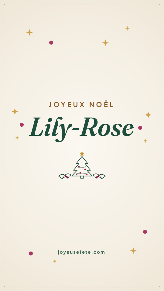 Image « Joyeux Noël Lily-Rose » au format story