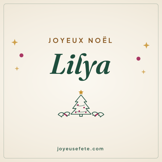 Image carrée « Joyeux Noël Lilya » pour WhatsApp