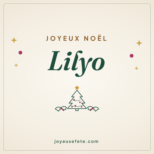 Image carrée « Joyeux Noël Lilyo » pour WhatsApp