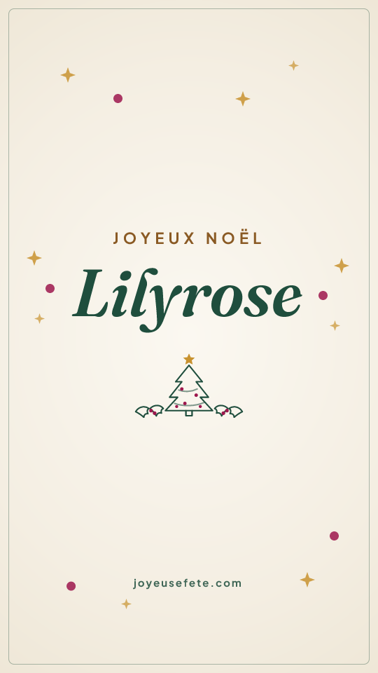Image « Joyeux Noël Lilyrose » au format story
