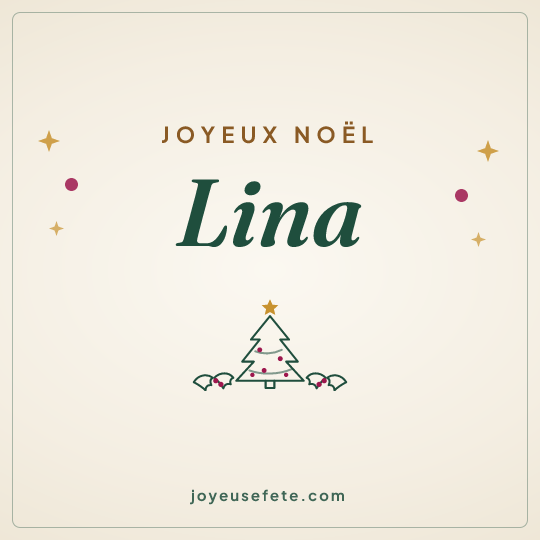 Image carrée « Joyeux Noël Lina » pour WhatsApp