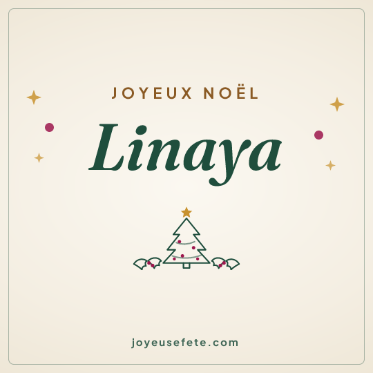 Image carrée « Joyeux Noël Linaya » pour WhatsApp