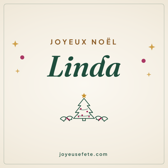 Image carrée « Joyeux Noël Linda » pour WhatsApp