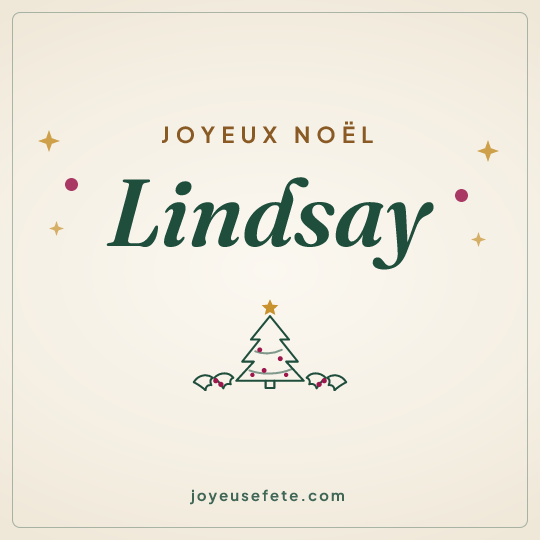Image carrée « Joyeux Noël Lindsay » pour WhatsApp