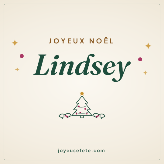 Image carrée « Joyeux Noël Lindsey » pour WhatsApp