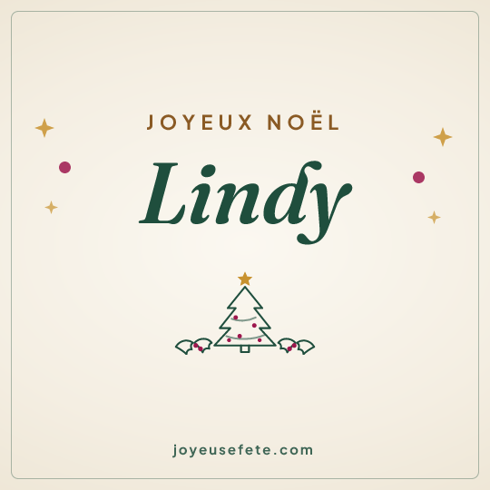 Image carrée « Joyeux Noël Lindy » pour WhatsApp