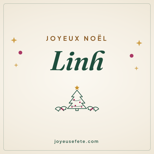 Image carrée « Joyeux Noël Linh » pour WhatsApp