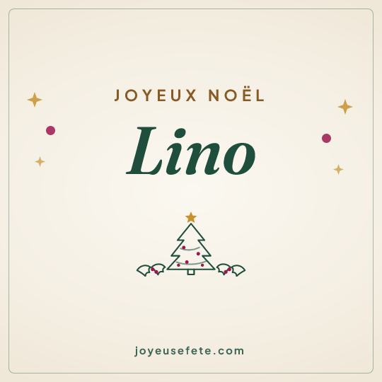 Image carrée « Joyeux Noël Lino » pour WhatsApp