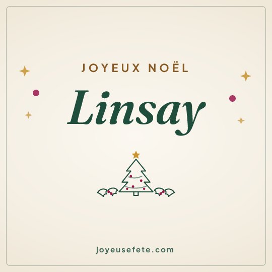 Image carrée « Joyeux Noël Linsay » pour WhatsApp