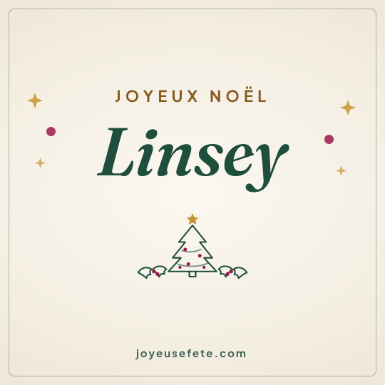 Image carrée « Joyeux Noël Linsey » pour WhatsApp