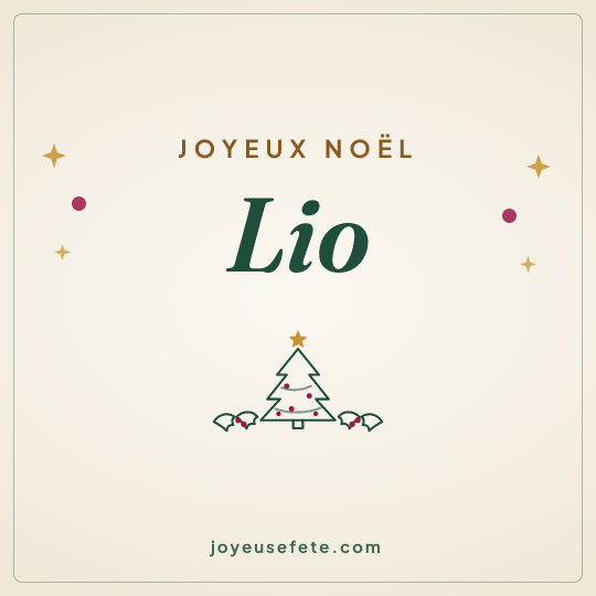 Image carrée « Joyeux Noël Lio » pour WhatsApp