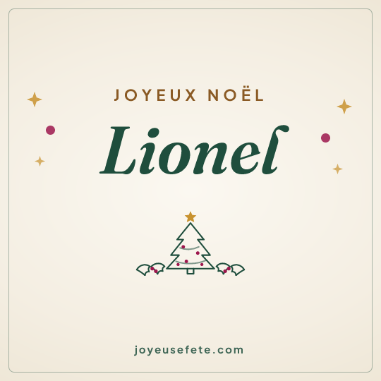 Image carrée « Joyeux Noël Lionel » pour WhatsApp