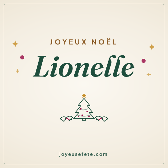 Image carrée « Joyeux Noël Lionelle » pour WhatsApp