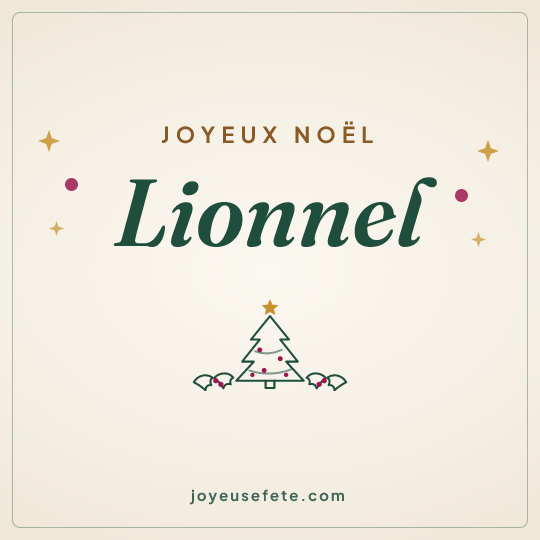 Image carrée « Joyeux Noël Lionnel » pour WhatsApp
